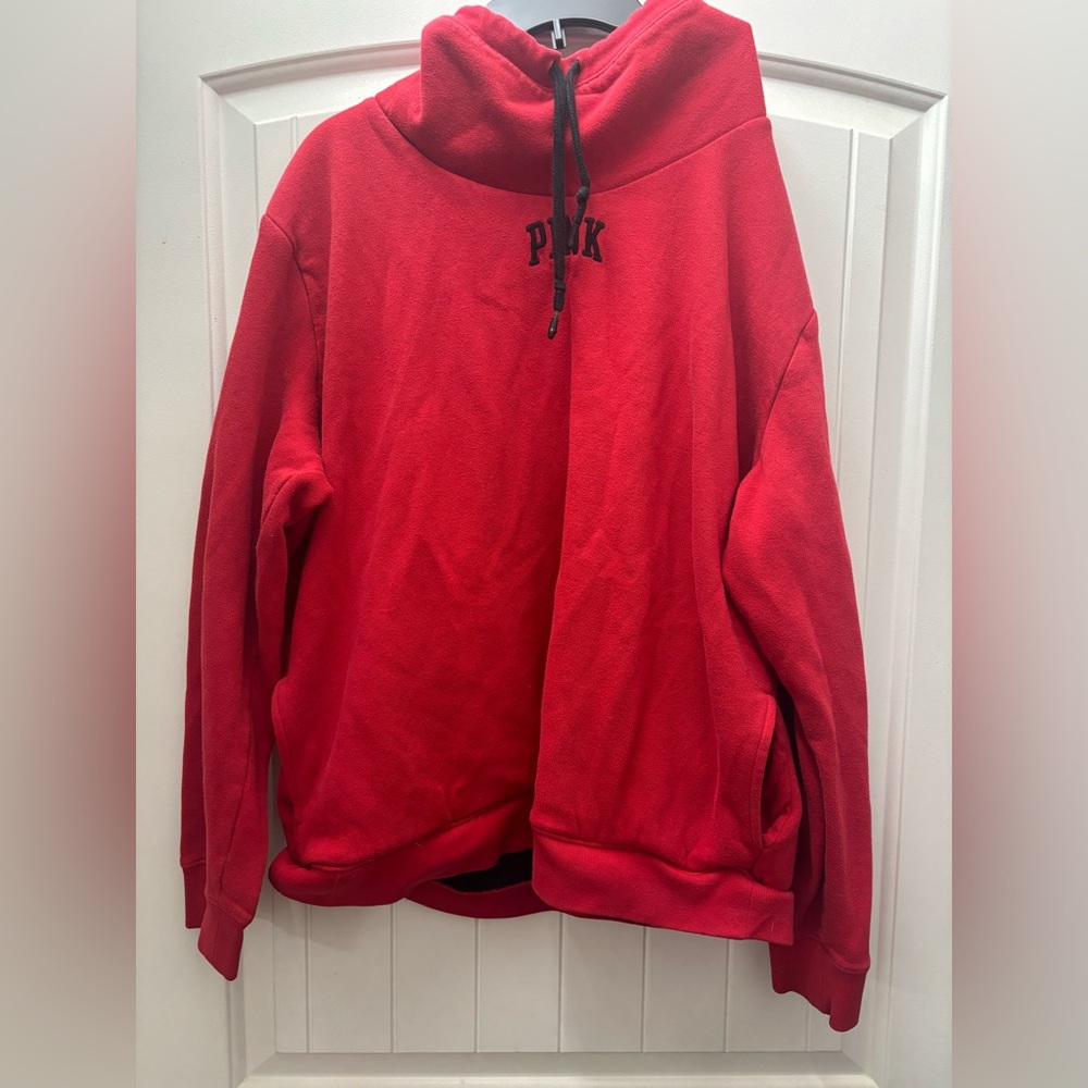 Victoria's Secret PINK Red Hoodie with Black Lining